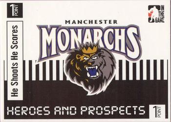 2004-05 In The Game Heroes and Prospects - He Shoots He Scores Redemption Points #NNO Manchester Monarchs Front