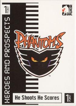 2004-05 In The Game Heroes and Prospects - He Shoots He Scores Redemption Points #NNO Philadelphia Phantoms Front