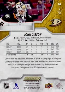 2019-20 Upper Deck Engrained #10 John Gibson Back