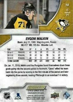 2019-20 Upper Deck Engrained #14 Evgeni Malkin Back
