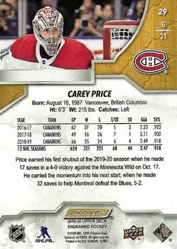 2019-20 Upper Deck Engrained #29 Carey Price Back