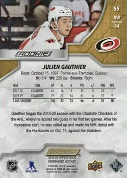 2019-20 Upper Deck Engrained #55 Julien Gauthier Back