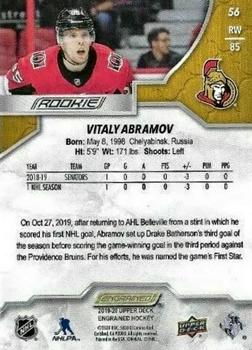 2019-20 Upper Deck Engrained #56 Vitaly Abramov Back