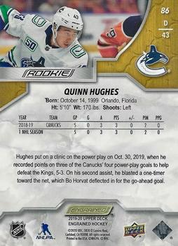 2019-20 Upper Deck Engrained #86 Quinn Hughes Back