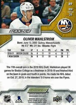 2019-20 Upper Deck Engrained #89 Oliver Wahlstrom Back