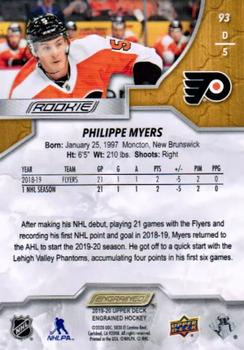 2019-20 Upper Deck Engrained #93 Philippe Myers Back