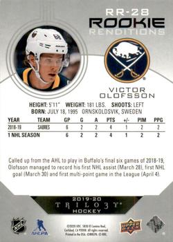 2019-20 Upper Deck Trilogy - Rookie Renditions #RR-28 Victor Olofsson Back