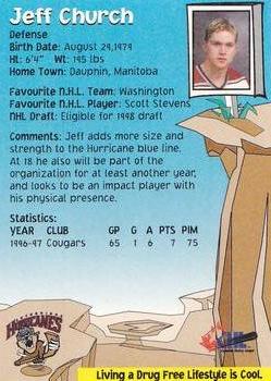 1997-98 Lethbridge Hurricanes (WHL) #NNO Jeff Church Back