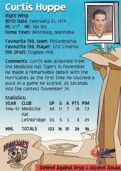 1997-98 Lethbridge Hurricanes (WHL) #NNO Curtis Huppe Back