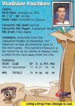 1997-98 Lethbridge Hurricanes (WHL) #NNO Vladislav Klochkov Back
