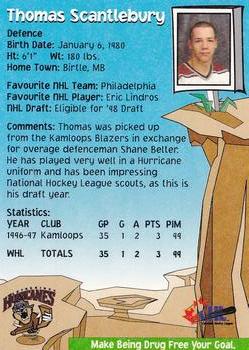 1997-98 Lethbridge Hurricanes (WHL) #NNO Thomas Scantlebury Back