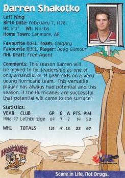 1997-98 Lethbridge Hurricanes (WHL) #NNO Darren Shakotko Back