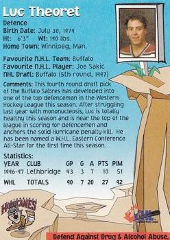 1997-98 Lethbridge Hurricanes (WHL) #NNO Luc Theoret Back