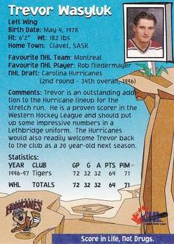 1997-98 Lethbridge Hurricanes (WHL) #NNO Trevor Wasyluk Back