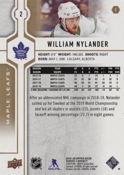 2019-20 Upper Deck - Silver Foil #2 William Nylander Back