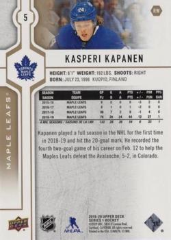 2019-20 Upper Deck - Silver Foil #5 Kasperi Kapanen Back