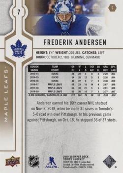 2019-20 Upper Deck - Silver Foil #7 Frederik Andersen Back