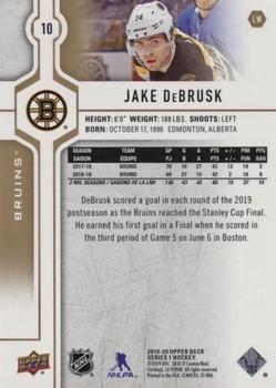 2019-20 Upper Deck - Silver Foil #10 Jake DeBrusk Back