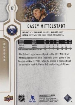 2019-20 Upper Deck - Silver Foil #17 Casey Mittelstadt Back