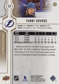 2019-20 Upper Deck - Silver Foil #23 Yanni Gourde Back