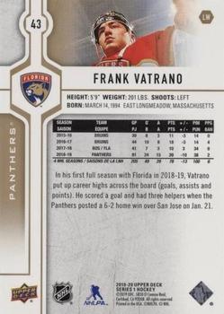 2019-20 Upper Deck - Silver Foil #43 Frank Vatrano Back