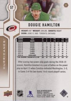 2019-20 Upper Deck - Silver Foil #57 Dougie Hamilton Back