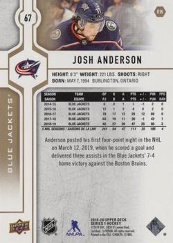 2019-20 Upper Deck - Silver Foil #67 Josh Anderson Back