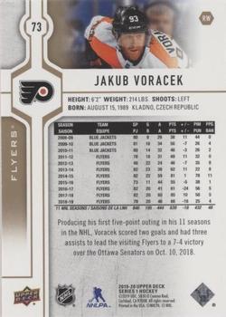 2019-20 Upper Deck - Silver Foil #73 Jakub Voracek Back