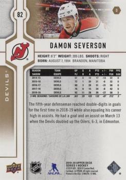 2019-20 Upper Deck - Silver Foil #82 Damon Severson Back