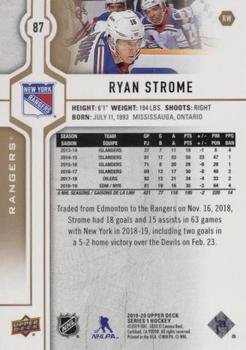 2019-20 Upper Deck - Silver Foil #87 Ryan Strome Back