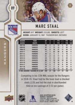 2019-20 Upper Deck - Silver Foil #89 Marc Staal Back