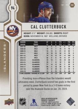 2019-20 Upper Deck - Silver Foil #94 Cal Clutterbuck Back