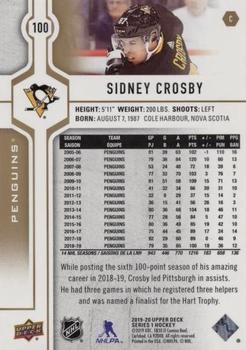 2019-20 Upper Deck - Silver Foil #100 Sidney Crosby Back