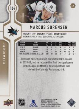 2019-20 Upper Deck - Silver Foil #164 Marcus Sorensen Back