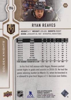 2019-20 Upper Deck - Silver Foil #196 Ryan Reaves Back