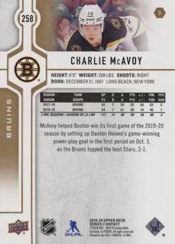 2019-20 Upper Deck - Silver Foil #258 Charlie McAvoy Back