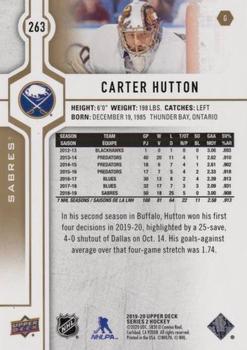 2019-20 Upper Deck - Silver Foil #263 Carter Hutton Back