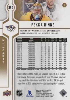 2019-20 Upper Deck - Silver Foil #390 Pekka Rinne Back