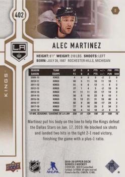 2019-20 Upper Deck - Silver Foil #402 Alec Martinez Back