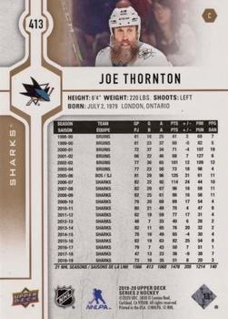 2019-20 Upper Deck - Silver Foil #413 Joe Thornton Back