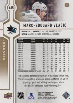 2019-20 Upper Deck - Silver Foil #415 Marc-Edouard Vlasic Back