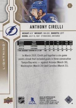 2019-20 Upper Deck - Speckled Rainbow Foil #21 Anthony Cirelli Back