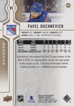 2019-20 Upper Deck - Speckled Rainbow Foil #85 Pavel Buchnevich Back