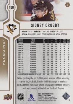 2019-20 Upper Deck - Speckled Rainbow Foil #100 Sidney Crosby Back