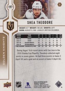 2019-20 Upper Deck - Speckled Rainbow Foil #197 Shea Theodore Back
