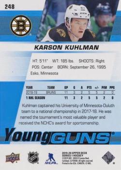 2019-20 Upper Deck - Speckled Rainbow Foil #248 Karson Kuhlman Back