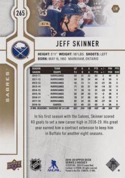 2019-20 Upper Deck - Speckled Rainbow Foil #265 Jeff Skinner Back