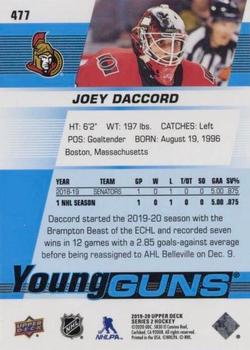 2019-20 Upper Deck - Speckled Rainbow Foil #477 Joey Daccord Back