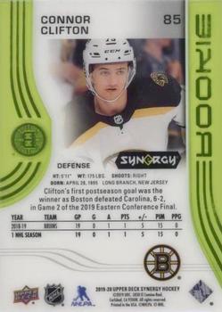 2019-20 Upper Deck Synergy - Green #85 Connor Clifton Back