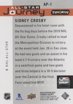 2019-20 Upper Deck Synergy - All-Star Journey - 2018-19 Appearance #AP-1 Sidney Crosby Back